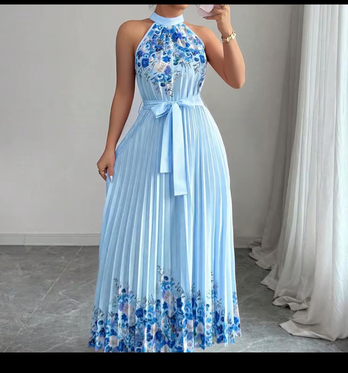 Floral Halter Maxi Dress
